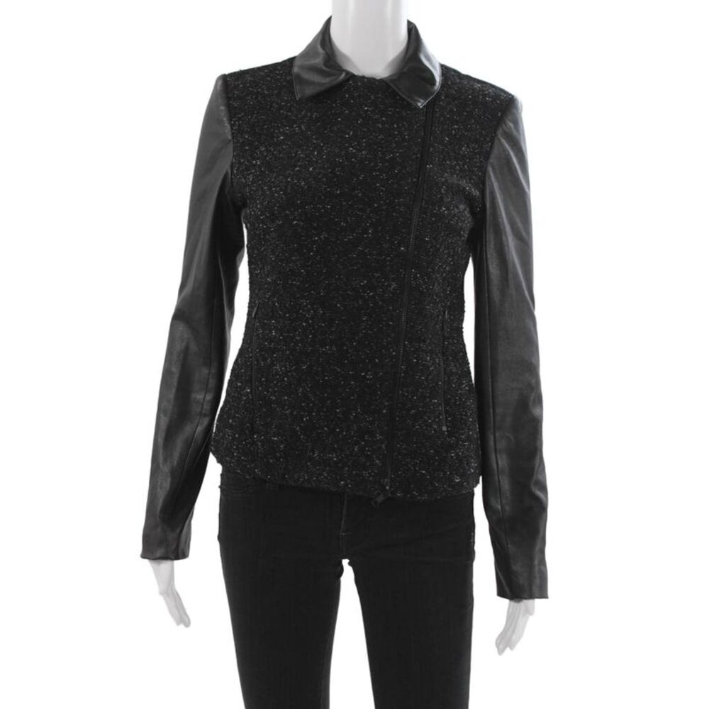 Bailey 44 Womens Black Biker Jacket Long Sleeve Zip Size S